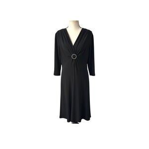 3/$20 💥 Evan Picone Black Cocktail Dress‎ A-Line Jewel Accents 3/4 Sleeve 12P